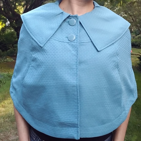 Tulle Retro Cape Turquoise Size S - Picture 2 of 6